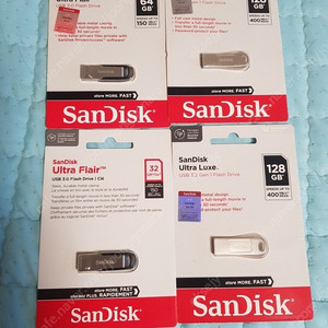 샌디스크 USB 메모리 4개 판매합니다. 128기가 2개 65기가 와 32기가 미개봉임 택포 3만8천원에 판매합니다