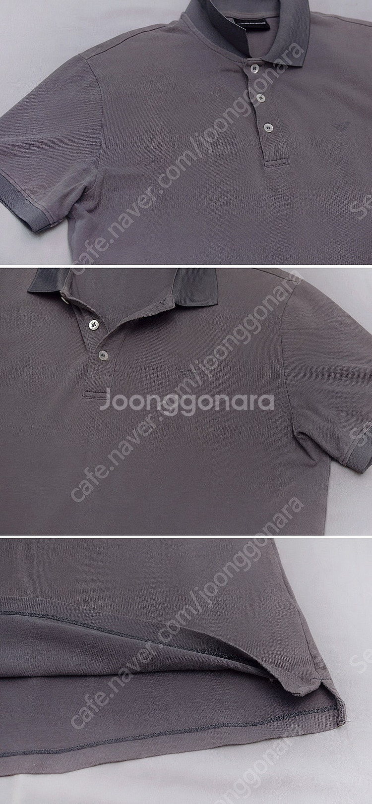 아르마니 (ARMANI) 투톤카라 반팔 폴로티 피케 티...--4