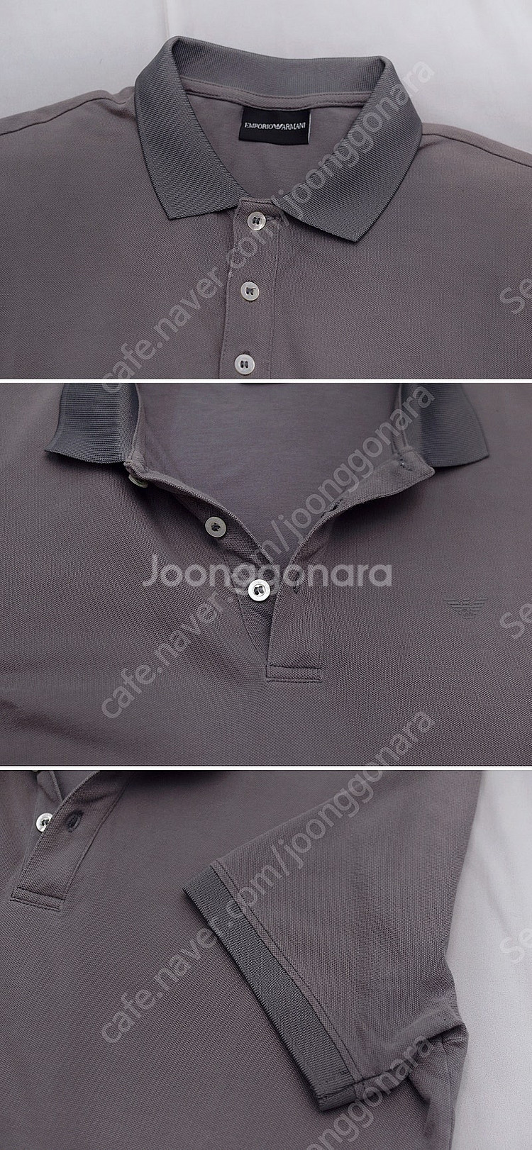 아르마니 (ARMANI) 투톤카라 반팔 폴로티 피케 티...--5