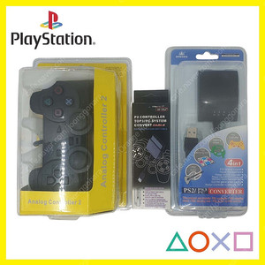 플레이스테이션 플스 PS2 PS3 유선 호환 패드+PC 컨버터+PC 4in1 컨버터 (미개봉)
