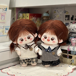 20cm 인형옷 교복 회색/아이보리 개별 판매합니다.