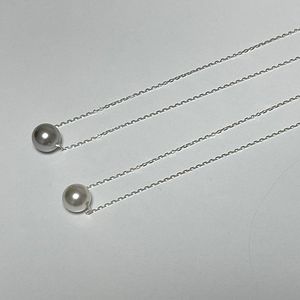 925실버) 스와로브스키 8mm진주 체인40cm 목걸이 2종 개당 원가판매(화이트, 그레이) 네고X