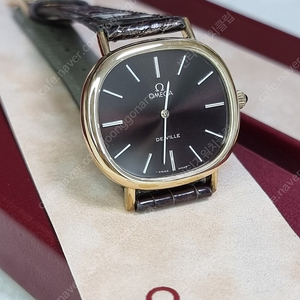 오메가 드빌 앨립스 다크초코 선레이 다이얼 수동 남여공용 시계