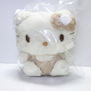 새상품)산리오 헬로키티 후와후와 화이트 베이지 중형인형_일본정품 빅누이