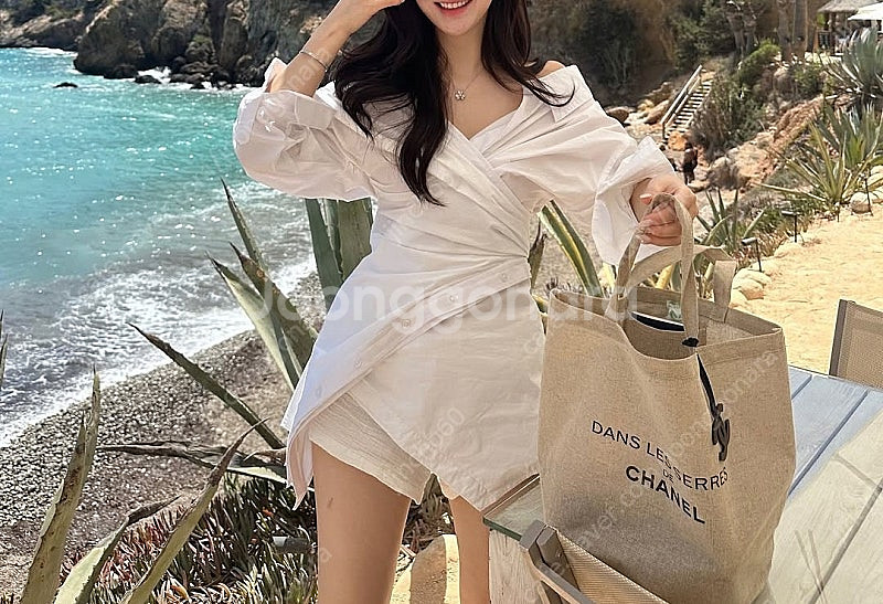페이지유 알렉 시스루 원피스, 오프숄더 원피스, 셔츠원...--2