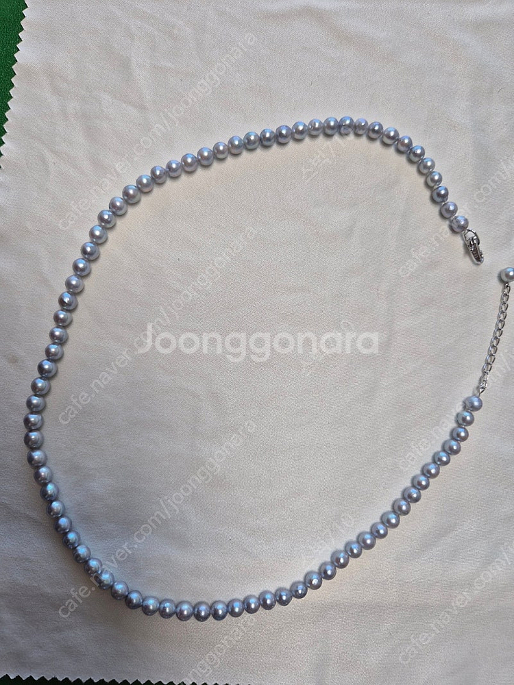 내추럴 블루 아코야 목걸이 (비드, 5mm), 귀걸이(...--1