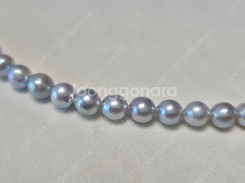 내추럴 블루 아코야 목걸이 (비드, 5mm), 귀걸이(...--2