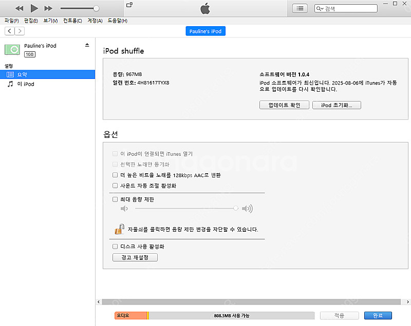 애플 아이팟 셔플 2세대 민트 1gb--6