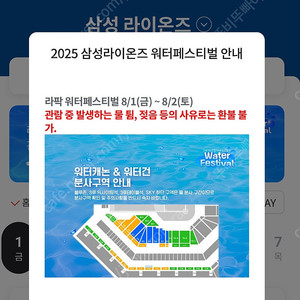 8월2일 토요일 삼성라이온즈 vs LG트윈스 대구 라팍 야구 티켓 양도 1루 응원석 단석 양도합니다.