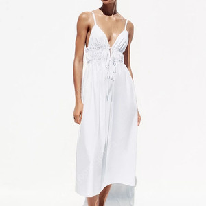 zara 자라 스트랩 포플린 미디 원피스 새상품