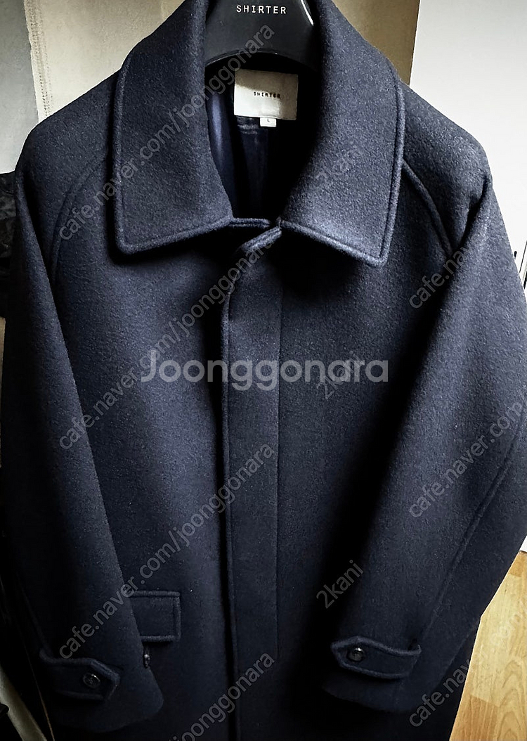 셔터 shirter 멜튼 울 발마칸코트 다크네이비 L사...--0