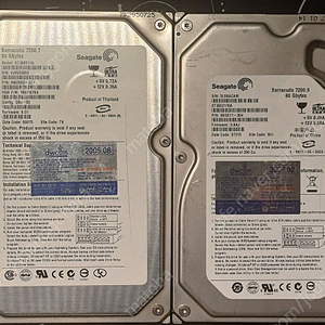 씨게이트 IDE HDD 80GB 2개+커넥터 Barracuda 7200.7 7200.9 ST380011A ST3802110A
