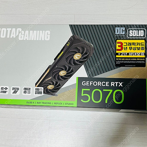 ZOTAC GAMING 지포스 RTX 5070 SOLID OC D7 12GB 3팬 미개봉 새제품
