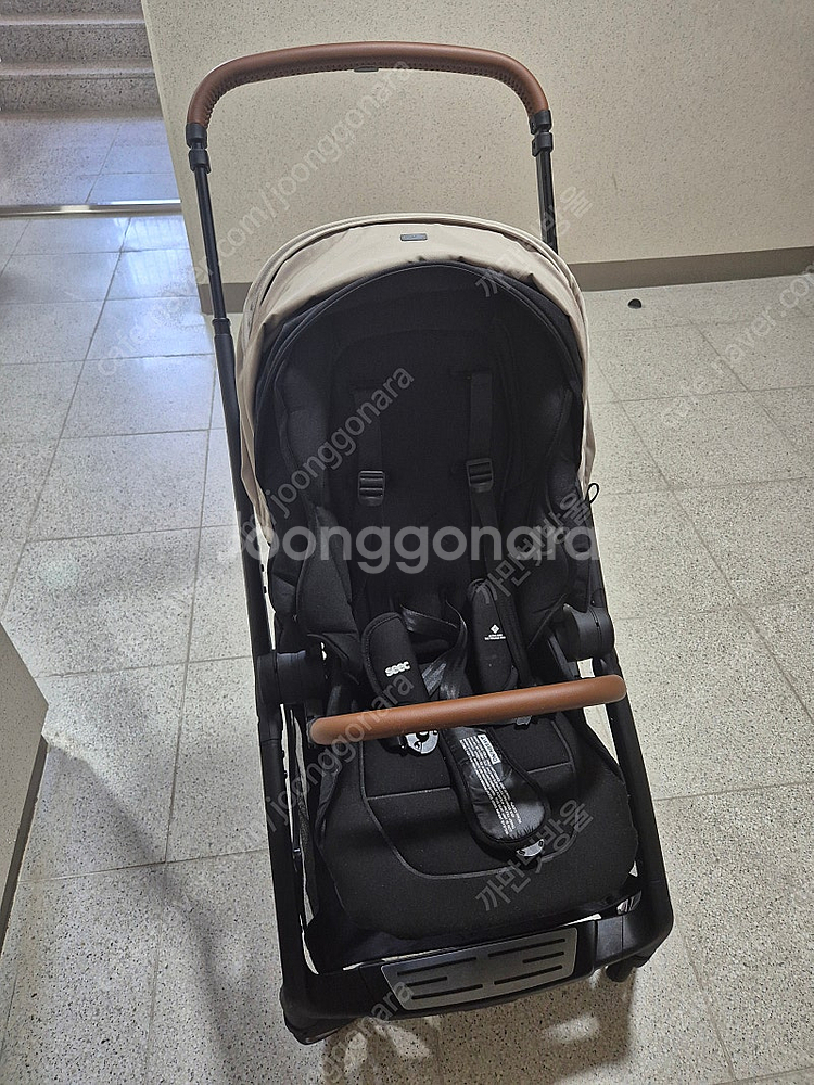 시크미뇽 양대면 오토폴딩 절충형 유모차 메도우 베이지--1