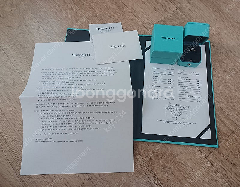 영수증있음)티파니 3부 다이아 반지(i,vs1,3ex)--4