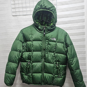 노스페이스 키즈 양면 리버시블 그린 패딩 다운점퍼 사이즈 140