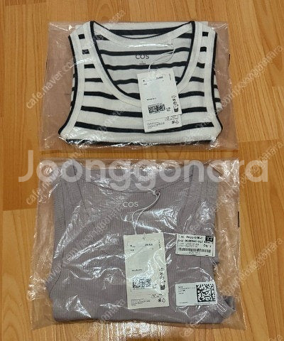 <택있음>코스COS 리브드 슬리브리스 탑 2장(S/라일...--2