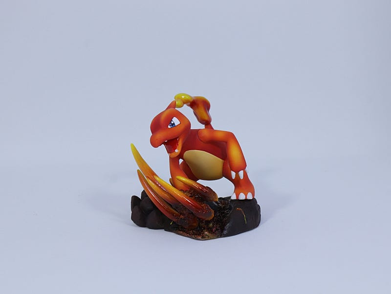 포켓몬 드래곤볼 피규어 레진 파이리 리자드 손오반--3