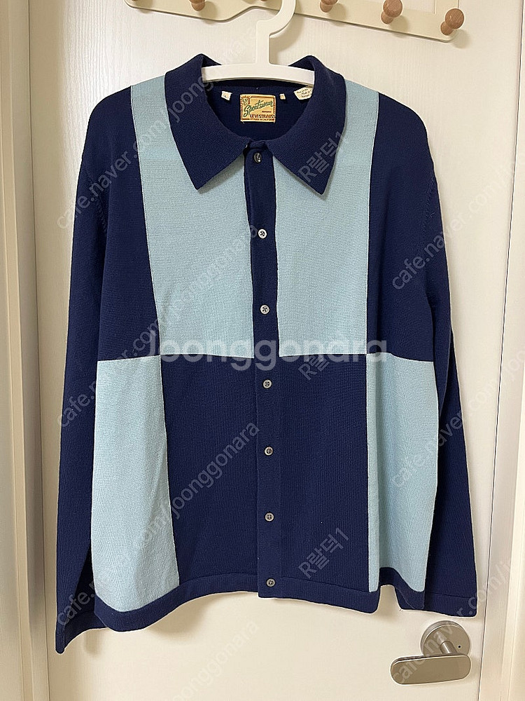 리바이스빈티지클로딩 lvc 컬러블록니트 셔츠 L사이즈 더블알엘,RRL,폴로,풀카운트,웨어하우스--0