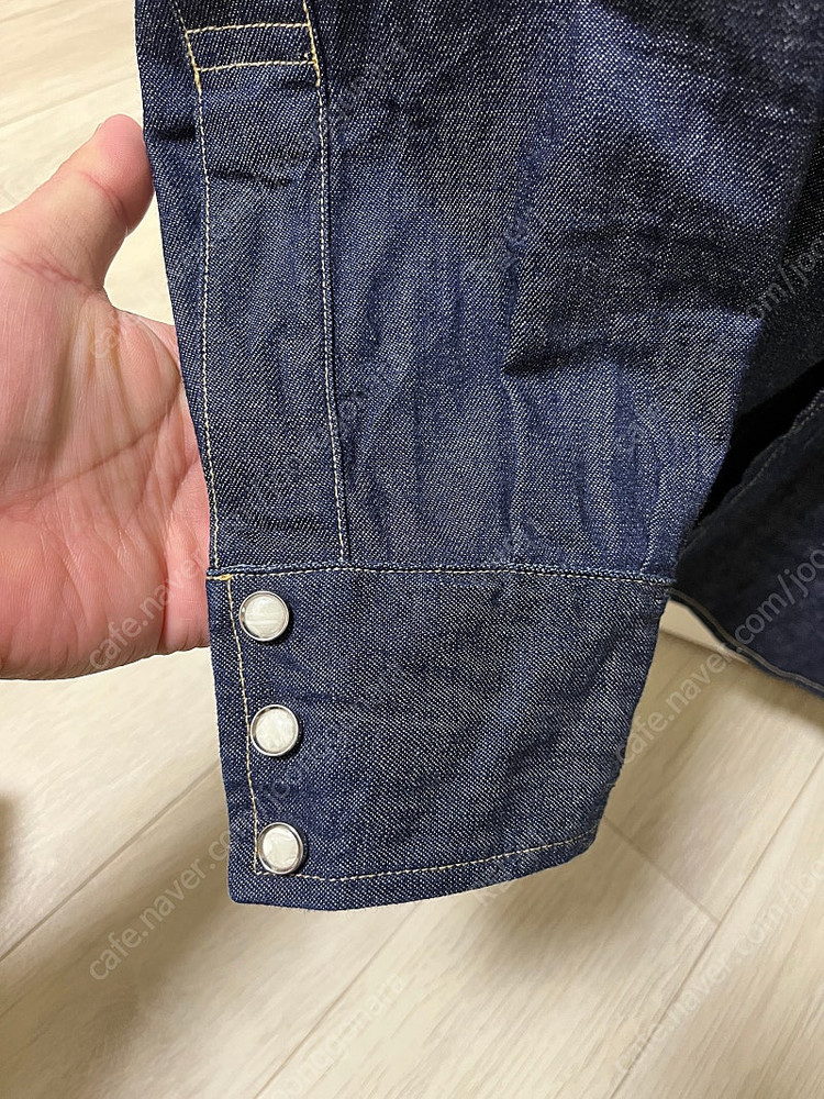 리바이스빈티지클로딩 Lvc 1955 Sawtooth 리지드 데님셔츠 USA 콘밀 M사이즈 더블알엘,RRL,오어슬로우... 이미지