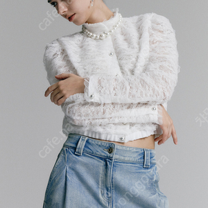 오브제 레이스 크롭 쟈켓