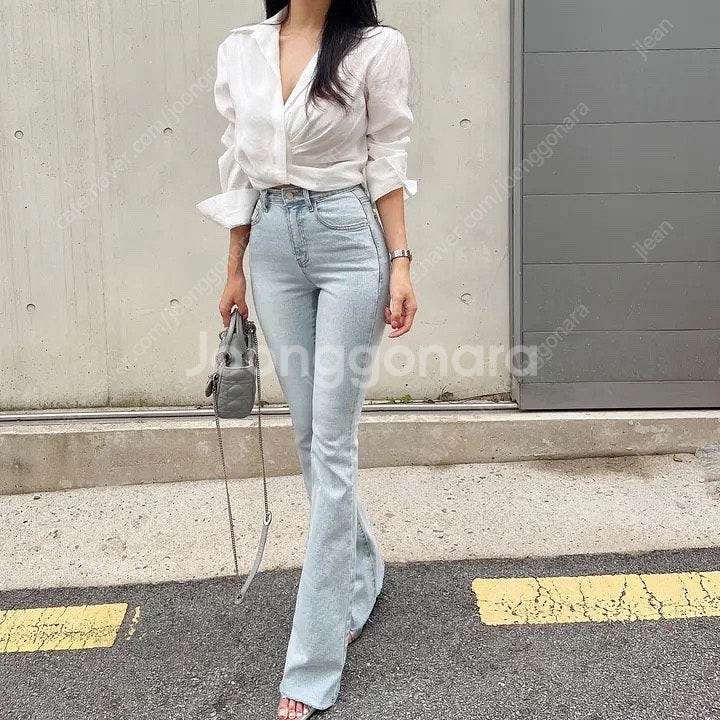 [실착 1회] 더마농 애플진 부츠컷 롱 하이웨스트 데님...--2