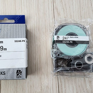 엡손 라벨 프린터 카트리지 24mm 2개 (흰색바탕 검정글씨)
