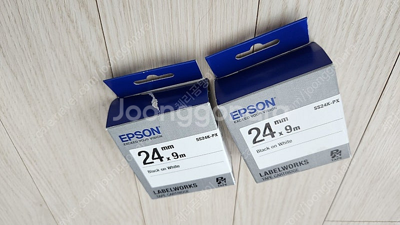 엡손 라벨 프린터 카트리지 24mm 2개 (흰색바탕 검...--1