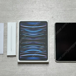 아이패드 프로 m2 128gb wifi 실버+애플펜슬2세대(S급, 배터리효율100)