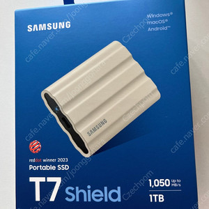 [풀박스] 삼성전자 공식인증 포터블 외장SSD T7실드 베이지 1TB