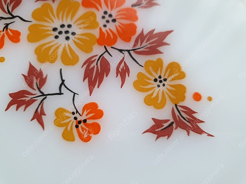 빈티지 밀크글라스 스낵세트 패더럴글라스 이미지