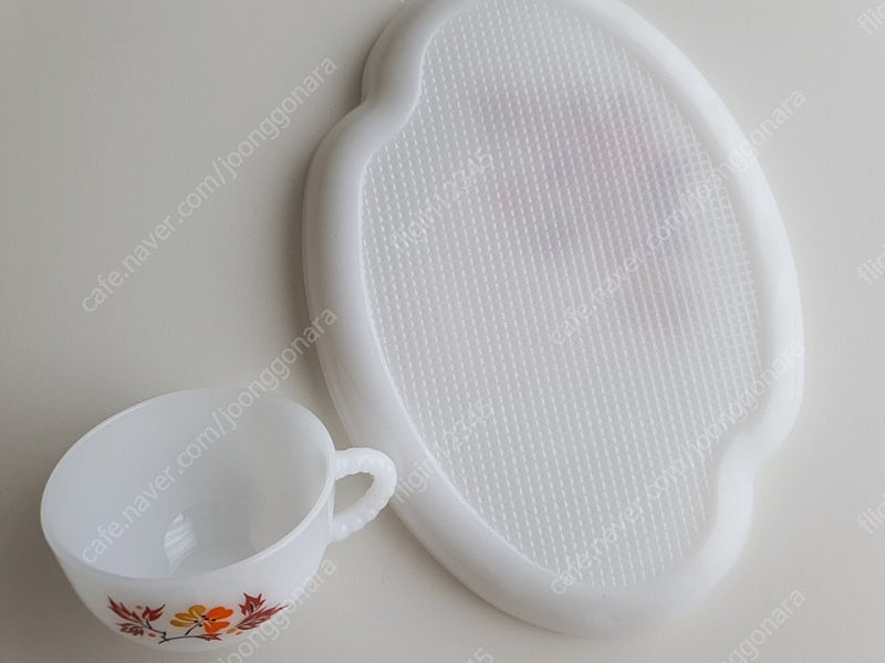 빈티지 밀크글라스 스낵세트 패더럴글라스 이미지