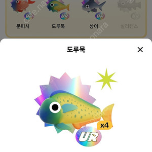 틱톡라이트 도루묵, 상어 판매 각 20000원