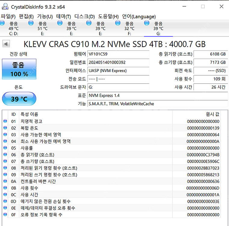 에센코어 클레브 C910 4tb m.2 nvme ssd...--1