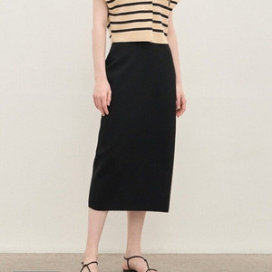 더캐시미어 슬릿 니트 스커트 - 블랙 , 64