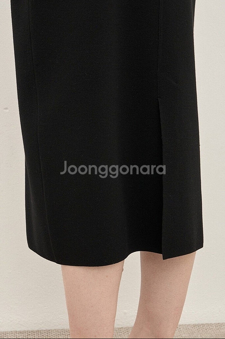 더캐시미어 슬릿 니트 스커트 - 블랙 , 64--7
