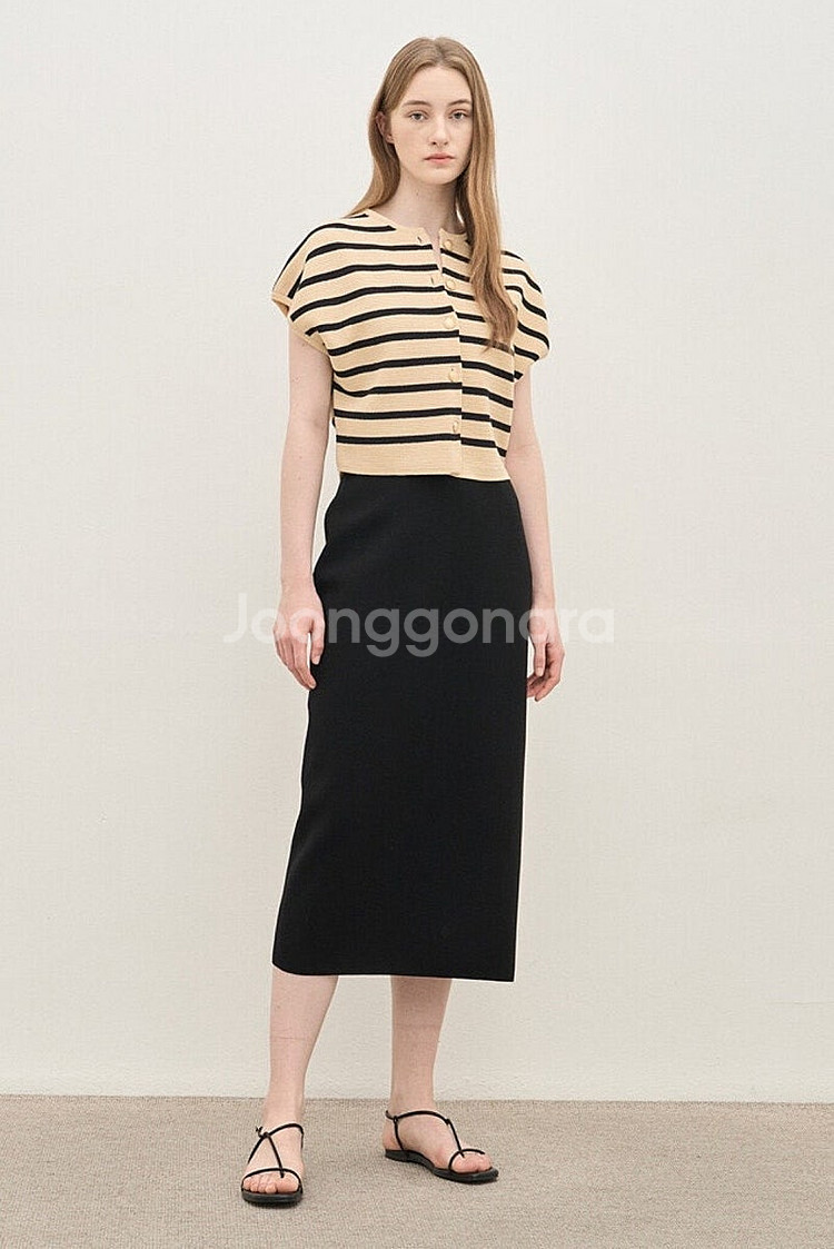 더캐시미어 슬릿 니트 스커트 - 블랙 , 64--8