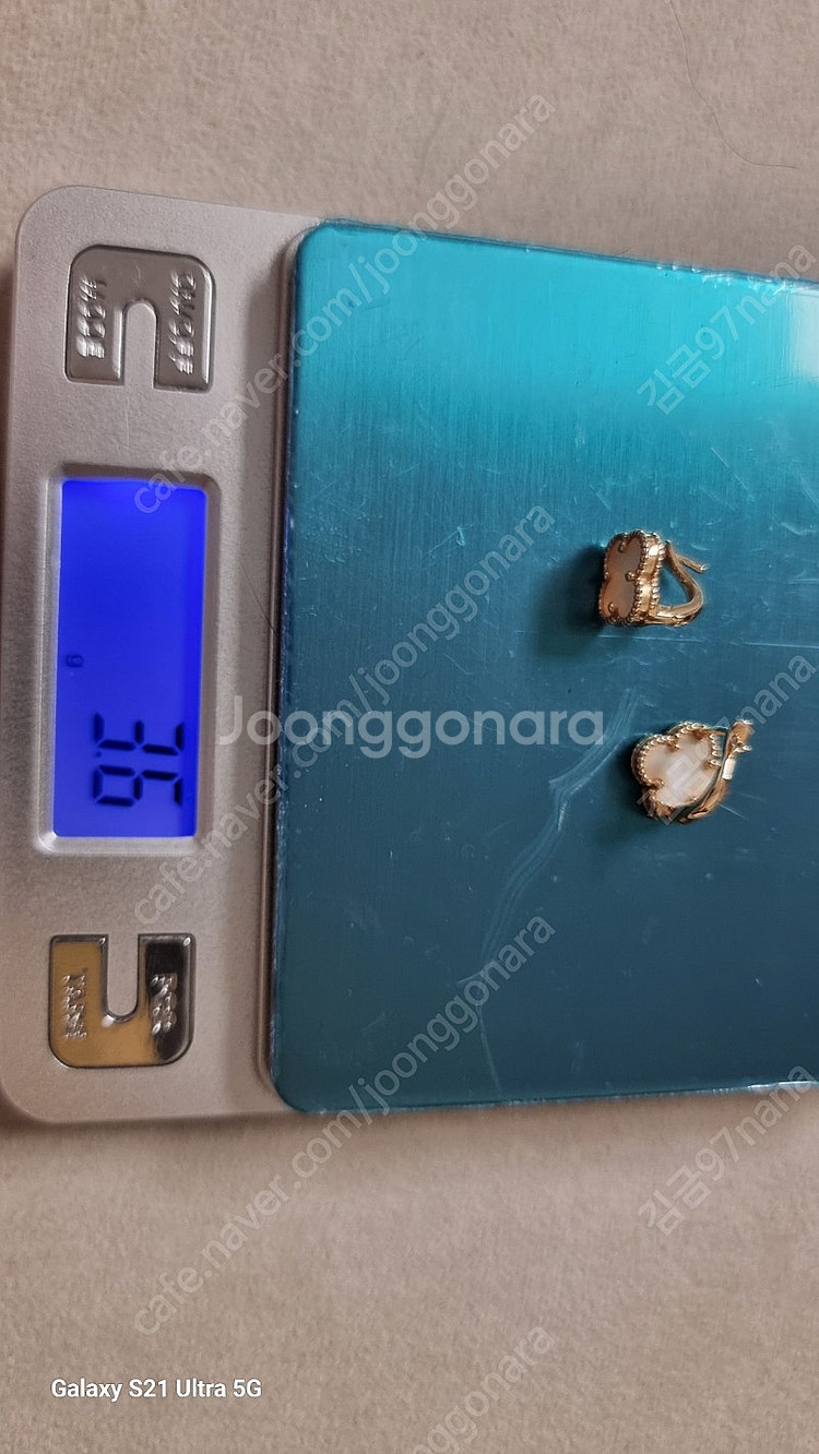 14k 클로버 목걸이귀걸이세트--6