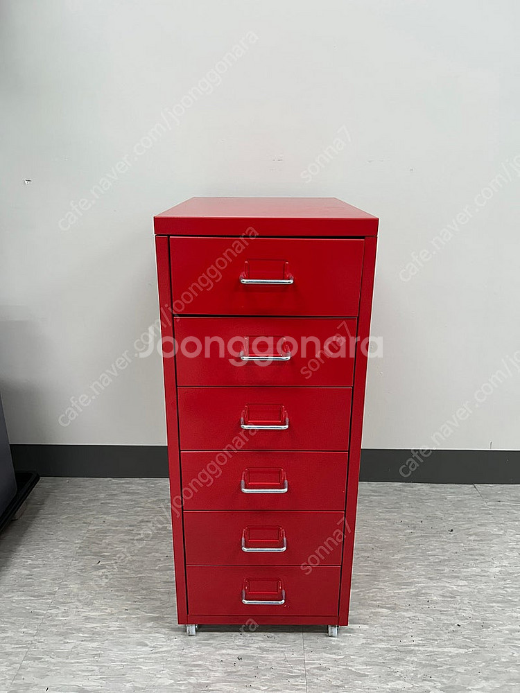 이케아 이동식 서랍 헬메르 레드 빨강--0