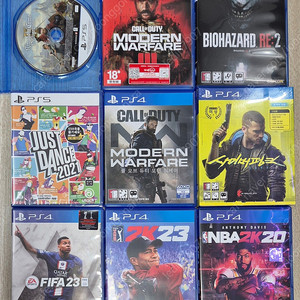 PS4/5 킹덤컴딜리버런스2 콜오브듀티 모던워페어3 바하 RE:2 저스트댄스2021 콜옵 모던워페어 리부트 사이버펑크2077 피파23 PGA2K23 NBA2K20