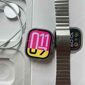 애플워치 울트라2 실버 49mm 배터리100퍼