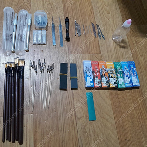 프라모델 사포, 핀바이스, 핀셋, 도색집게, 붓, 톱날 일괄 건프라 드릴 배송비 포함