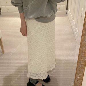 프리티영띵 하트레이스 기모롱스커트