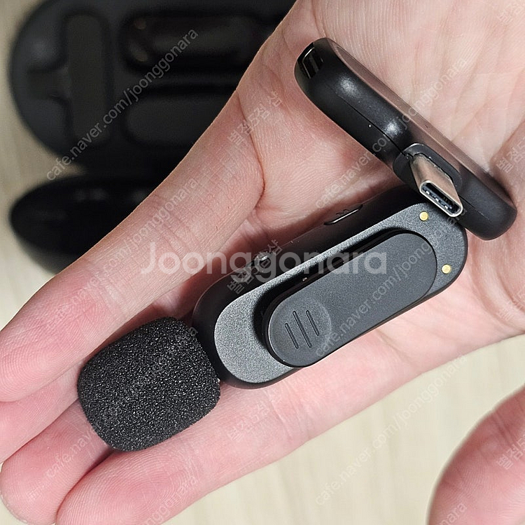 무선 듀얼 핀 마이크 c타입 충전대형 2채널--1