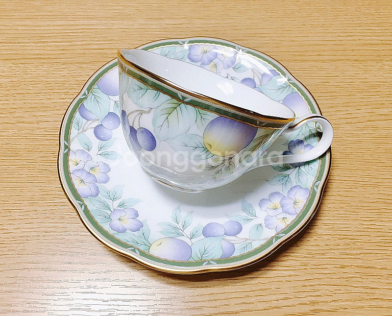 [1조 가격]단종 빈티지 노리다케 플럼 패턴 찻잔 겸 ...--0