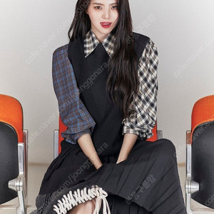 럭키슈에뜨 체크 믹스 셔츠(한소희착용)
