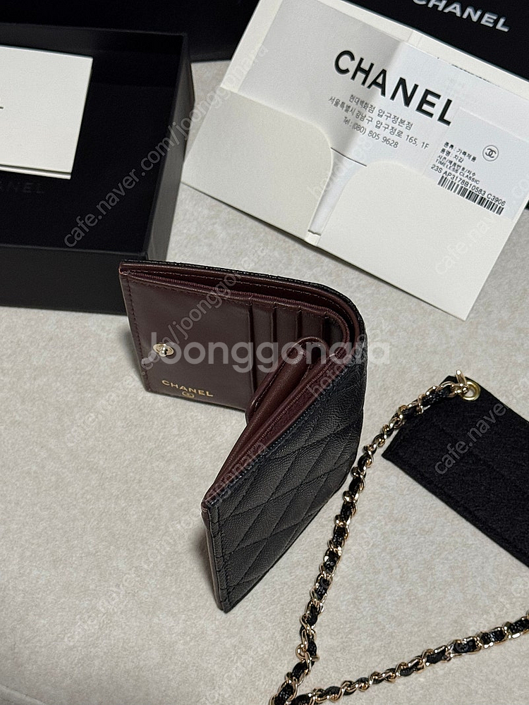 샤넬 캐비어 스몰 플랩 반지갑 그레인드 샤이니 골드 금...--2
