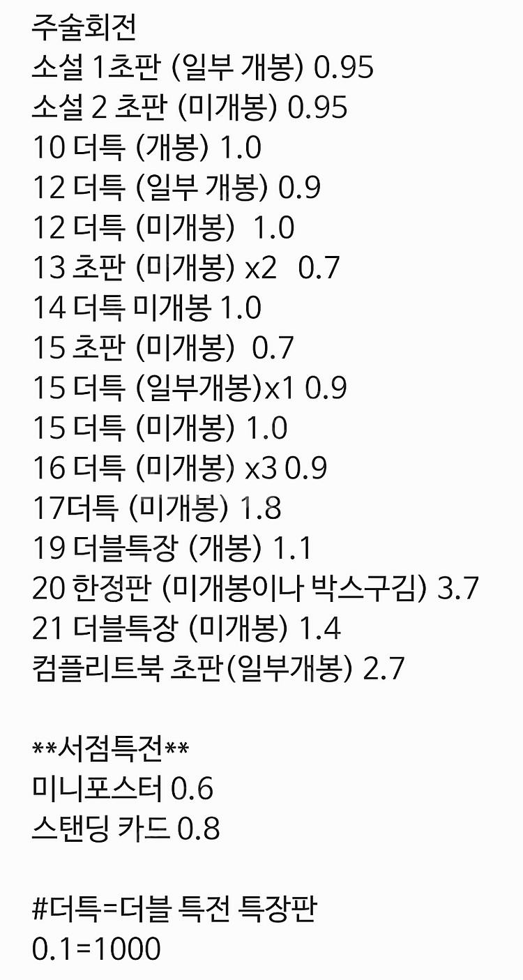새상품)주술회전 초판,더블 특장,더특 특전, 한정판, ...--1