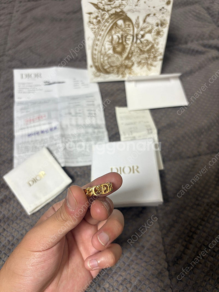 디올 CD 아이콘 체인 링 반지 M 백화점풀셋--1