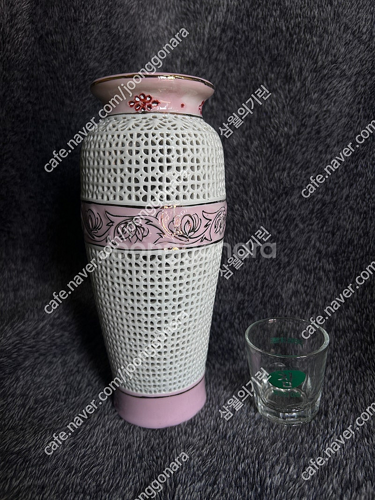 투각 도자기 화분 투각분 난화분 꽃병 화병 장식품--0